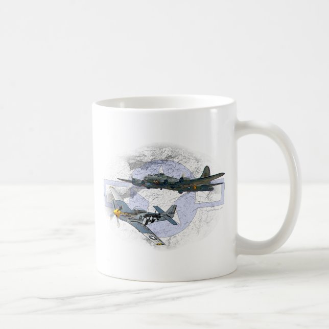 Caneca De Café Escolta do vôo do mustang P-51 (Direita)