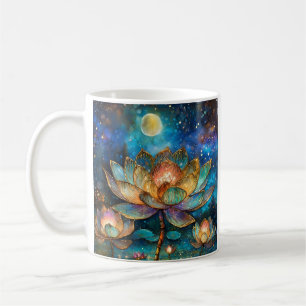 Caneca De Café Escondidas Flores de Vidro Lotus à Lua