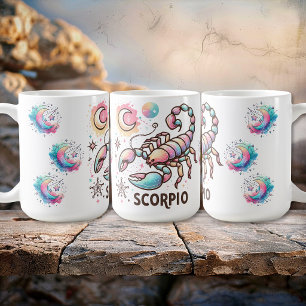 Caneca De Café Escorpião Colorido Zodíaco Astronomia Astrologia