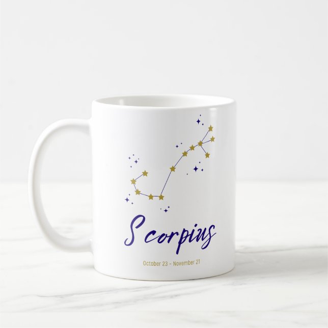 Caneca De Café Escorpião Constelação Zodiaca Estrela Horoscópio A (Esquerda)