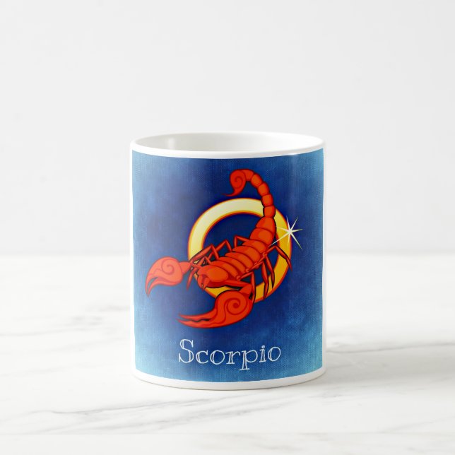 Caneca De Café Escorpião em Azul (Centro)