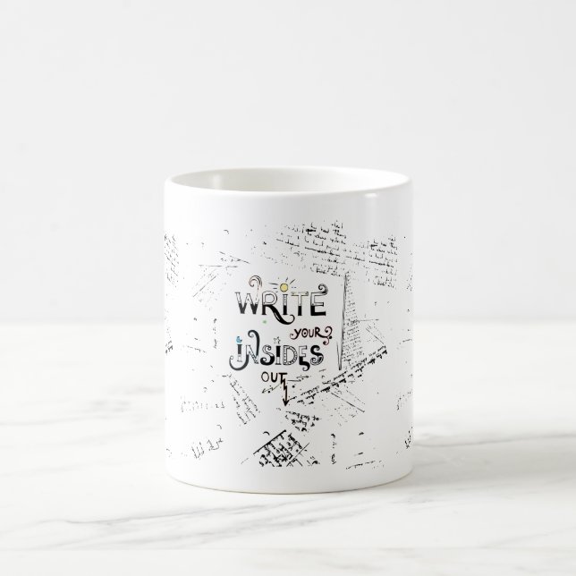 Caneca De Café Escreva suas Dentro! Lema de escritores motivacion (Centro)