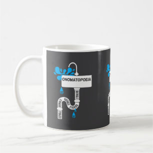 Caneca De Café Escrevendo criativo ou poesia da nomatopoeia