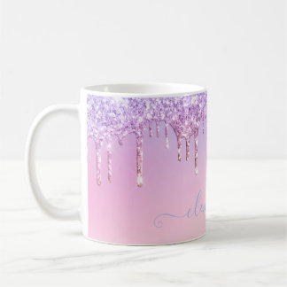 Caneca De Café Escrita cintilante do arco-íris com brilho moderno