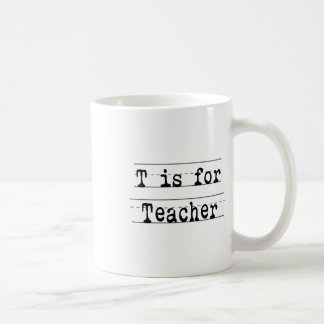 Caneca De Café Escrita Cursiva Design Fofo de Professora T é de E