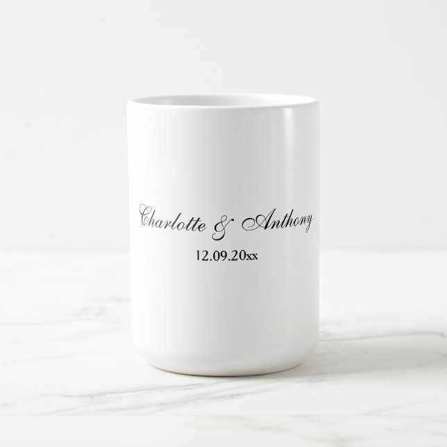 Caneca De Café Escrita Elegante de Casamento - Criativo Branco Ne (Centro)