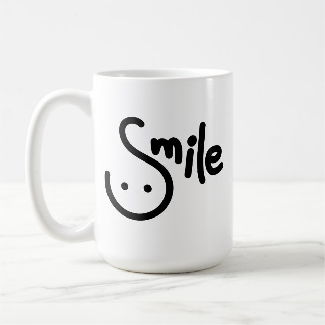 Caneca De Café Escrita sorridente (Esquerda)