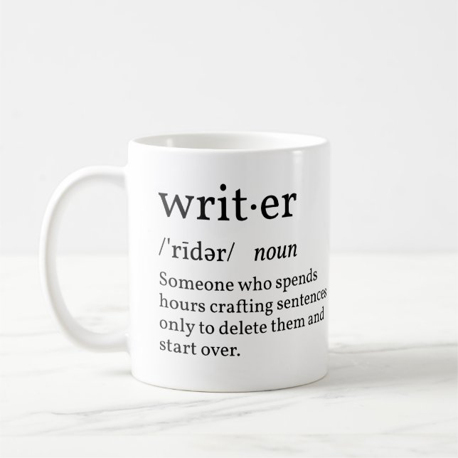 Caneca De Café Escritor de Definição Engraçada (Esquerda)