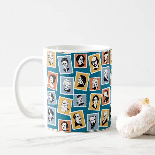 Caneca De Café escritores, poetas e dramaturgos excelentes nos se (Com Donut)
