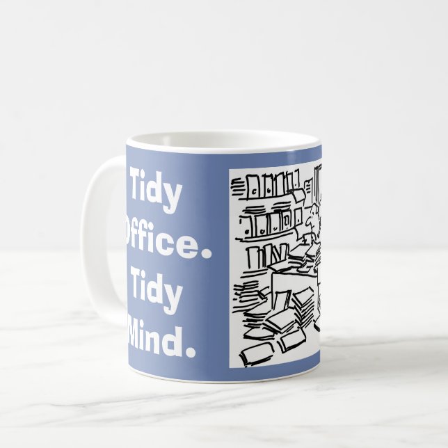 Caneca De Café Escritório do Tidy. Tidy Mind. (Frente Esquerda)