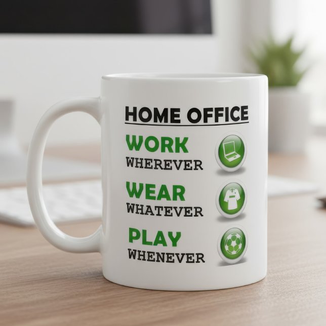 Caneca De Café Escritório Engraçado em Casa (Criador carregado)