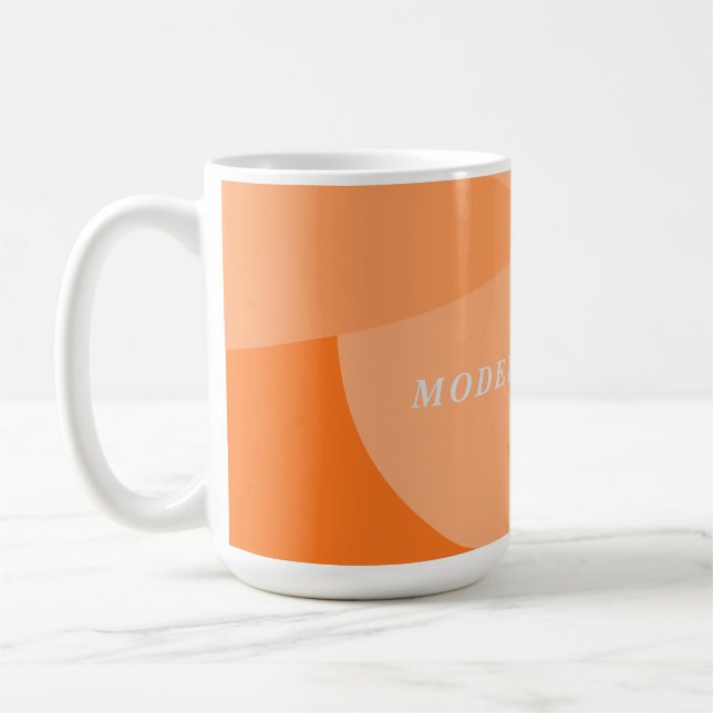 Caneca De Café Escritório geométrico abstrato laranja moderno (Esquerda)
