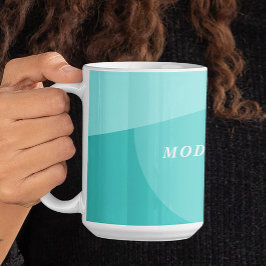Caneca De Café Escritório moderno da abstrato aqua mint geométric