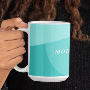 Caneca De Café Escritório moderno da abstrato aqua mint geométric