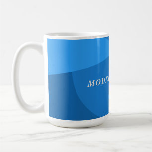 Caneca De Café Escritório moderno e geométrico do marinho azul ab