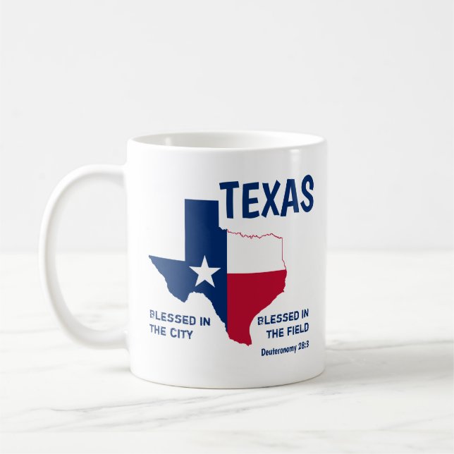 Caneca De Café Escritura Cristã de FLAG, do TEXAS STATE, abençoad (Esquerda)