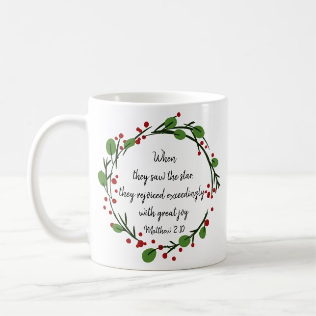 Caneca De Café Escritura de Natal Cristã (Esquerda)