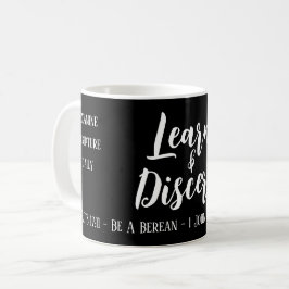 Caneca De Café Escritura de Pesquisa Bereana Preta