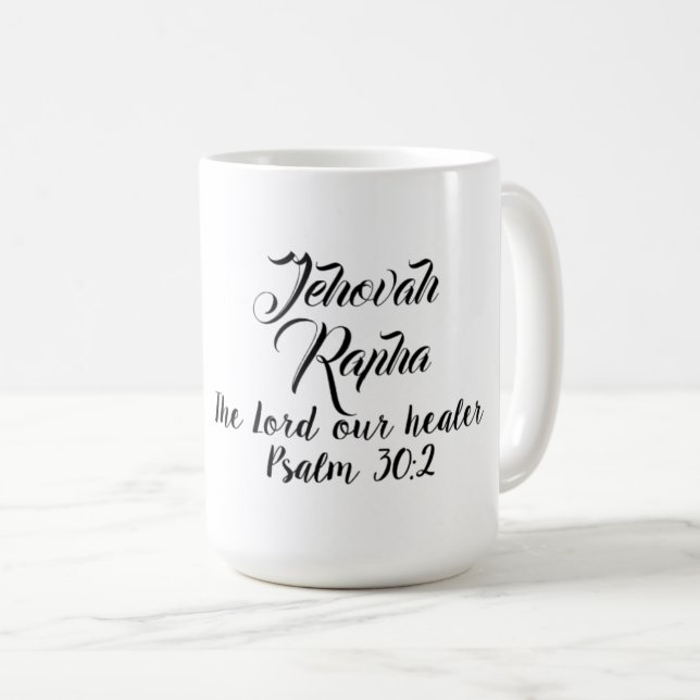 Caneca De Café Escritura Jeová Rapha Clássica Mug (Frente Esquerda)