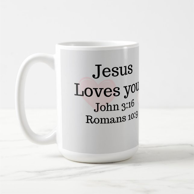Caneca De Café Escritura Jesus Ama Você (Esquerda)