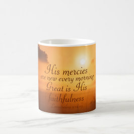 Caneca De Café Escritura Os compaixões dele são novos todas as ma
