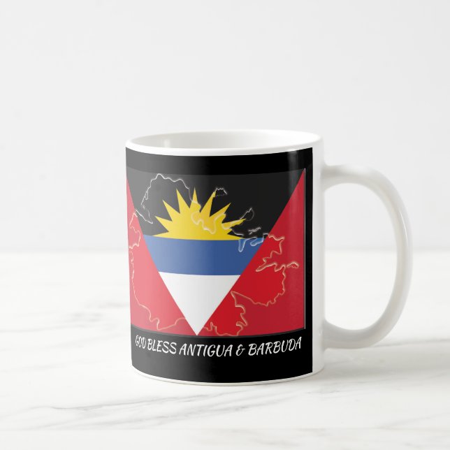 Caneca De Café Escritura Personalizada ANTIGUA BARBUDA SINALIZADA (Direita)