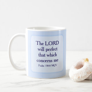 Caneca De Café Escritura Versa da Bíblia de Fé Cristã Azul-Claro