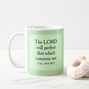 Caneca De Café Escritura Versa de Bíblia Cristã Verde-Luz