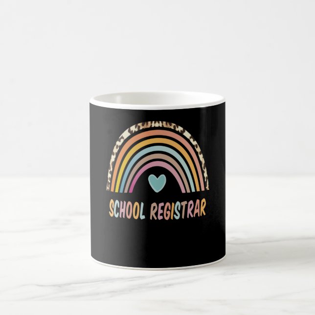 Caneca De Café Escrivão Escolar Rainbow Leopardo De Volta À Escol (Centro)