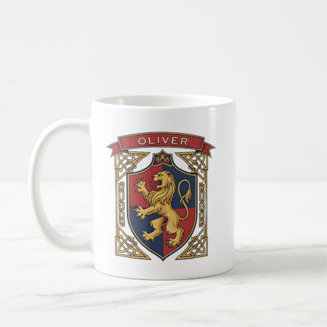 Caneca De Café Escudo de Armas do Leão Rampante com Entrelaçado C (Esquerda)