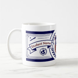 Caneca De Café Escudo de Brasão Acadêmico Personalizado Preppy Iv