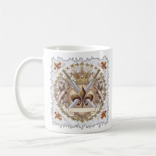 Caneca De Café Escudo de Grifo de Leão Sobrenome