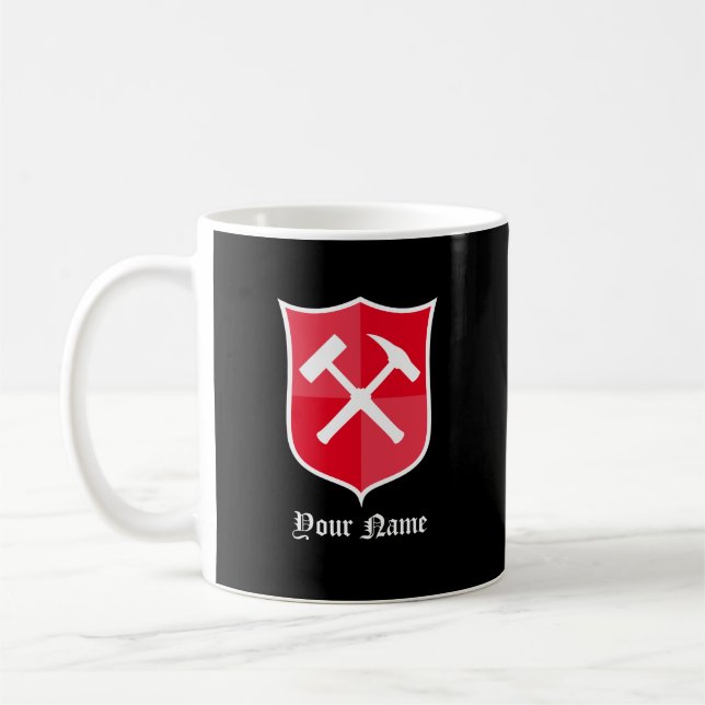 Caneca De Café Escudo de Martelo de Rocha Cruzado (Esquerda)
