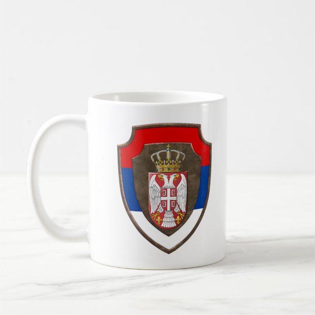 Caneca De Café Escudo medieval sérvio casaco de armas da Sérvia (Esquerda)