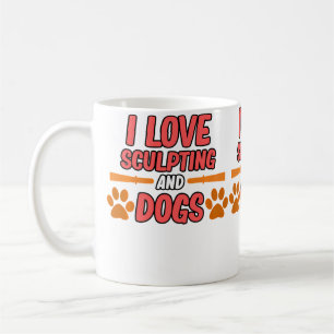 Caneca De Café Escultando Amor E Cães Cerâmica Artista Cerâmico