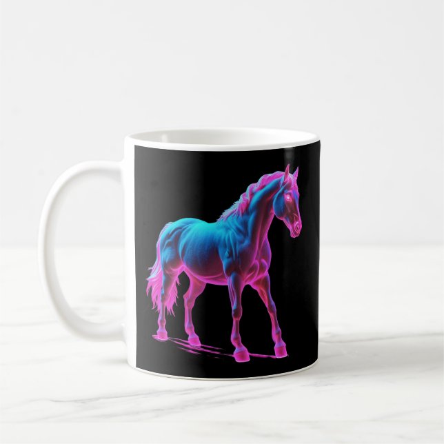 Caneca De Café Escultura Neon Light Horse (Esquerda)