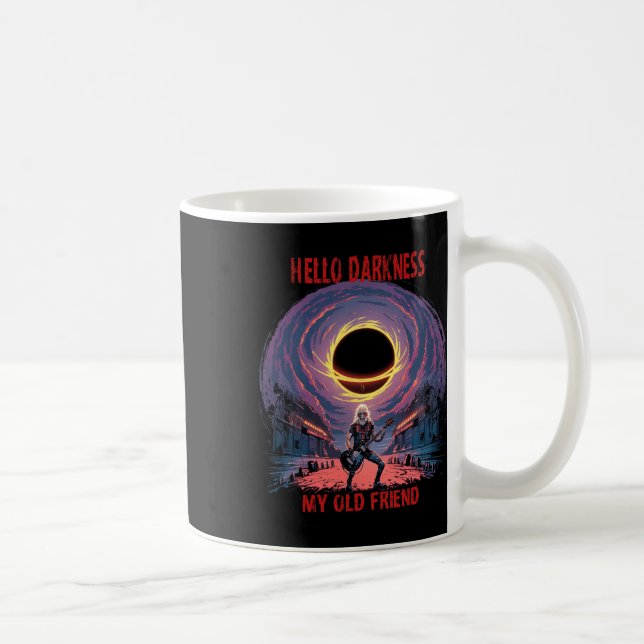 Caneca De Café Escuridão Meu Velho Amigo Eclipse Solar Para Cabeç (Direita)