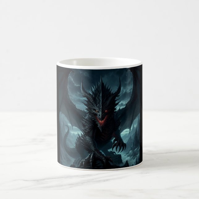 Caneca De Café Escuro, Dragão Medieval (Centro)