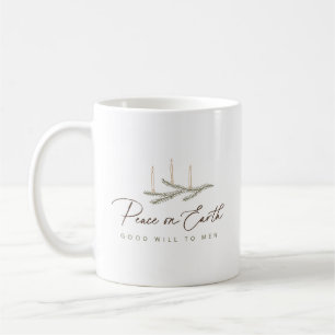 Caneca De Café Escuro Elegante Paz no Natal da Terra