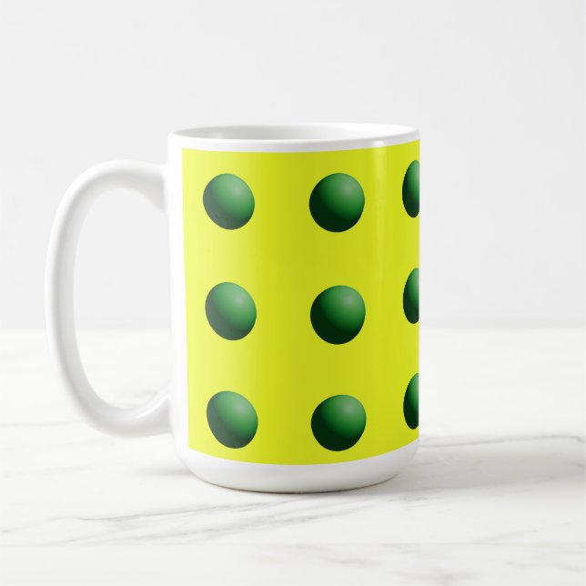 Caneca De Café Esferas Verdes sobre Amarelo (Esquerda)