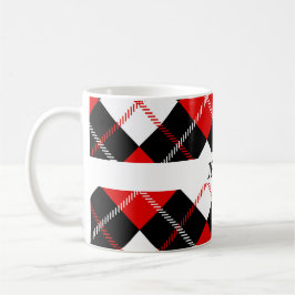 Caneca De Café Esfestivo Red Black White Argyle
