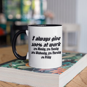 Caneca De Café Esforço de Trabalho Citação Engraçada Tipografia P