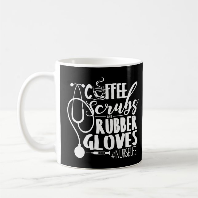 Caneca De Café Esfregões De Café E Luvas De Borracha Para Enferme (Esquerda)