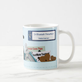 Caneca De Café Esfregões Veterinários Personalizados Azul Claro