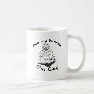 Caneca De Café Esfregue minha barriga, eu sou gay.