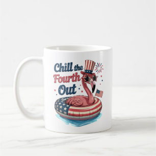 Caneca De Café Esfrie o Quarto Fora Flamingo Engraçado 4 de Julho