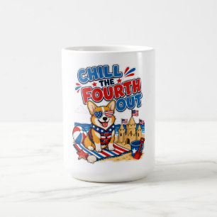 Caneca De Café Esfrie o Quarto Patriótico Corgi