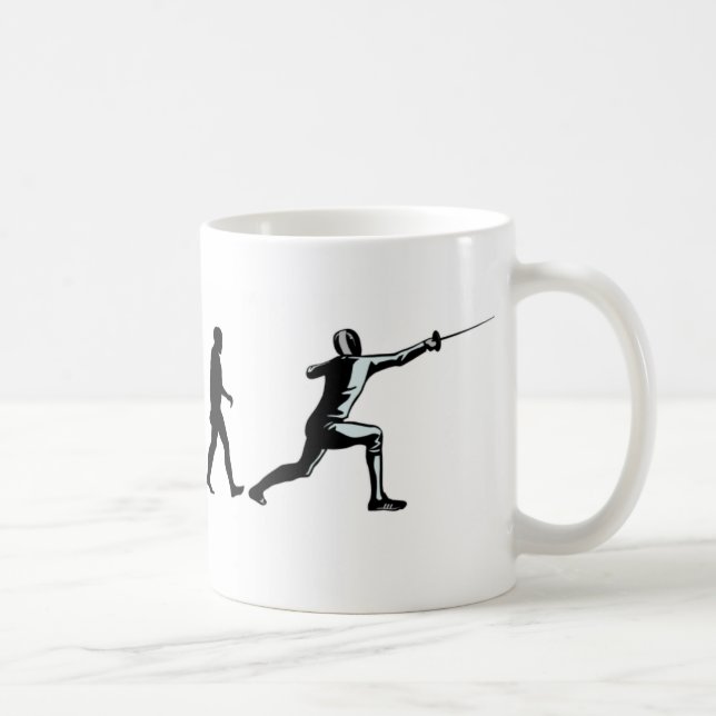 Caneca De Café Esgrimista da evolução (Direita)