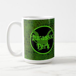 Caneca De Café Esguicho Jurássico Couro de Dinossauro Verde 