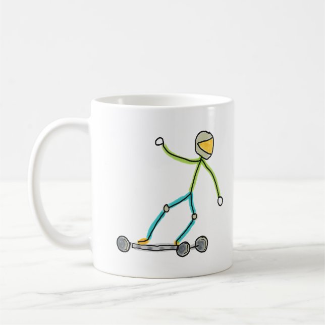 Caneca De Café Esk8 Stickman (Esquerda)